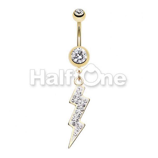 Golden Lightning Bolt Belly Button Ring Golden Lightning Bolt Belly Button Ring