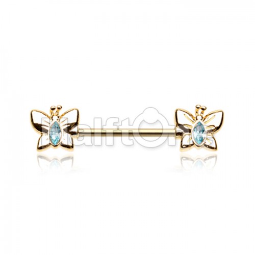 Spread your Wings and Fly Butterfly Nipple Barbell Ring
