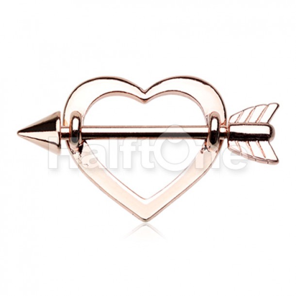 Rose Gold Cupid's Heart Nipple Shield Ring