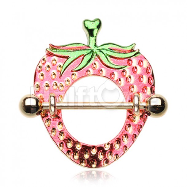 Golden Strawberry Nipple Shield Ring