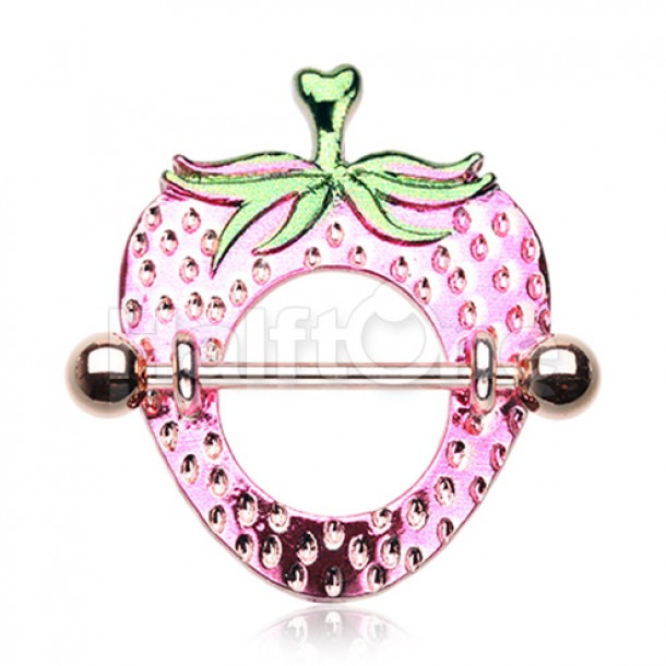 Rose Gold Strawberry Nipple Shield Ring