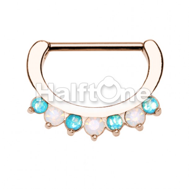 Rose Gold Classic Opal Sparkle Nipple Clicker