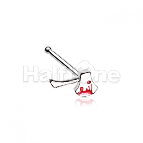 Bloody Axe Hatchet Goth Nose Stud Ring