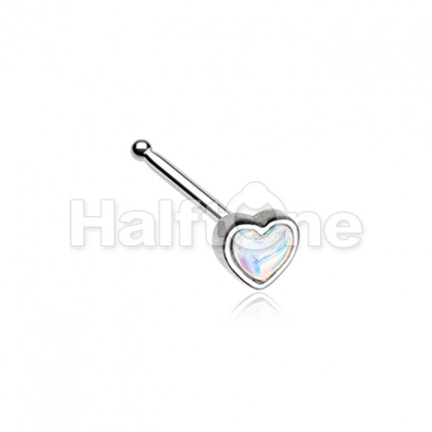 Heart Moonstone Nose Stud Ring Heart Moonstone Nose Stud Ring