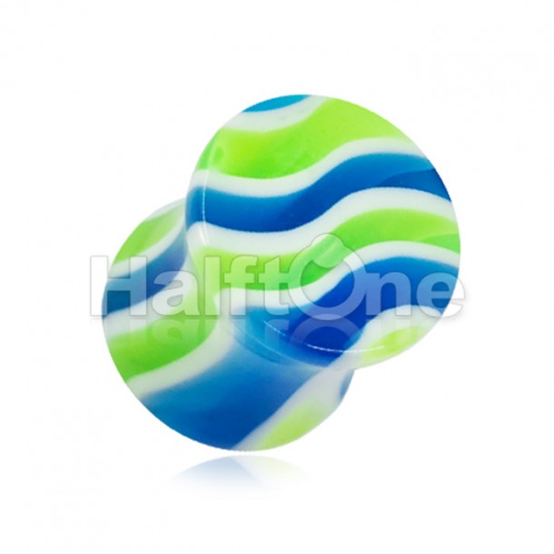 Beach Wave Acrylic Double Flared Ear Gauge Plug Beach Wave Acrylic Double Flared Ear Gauge Plug