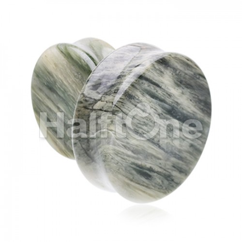 Supersize Green Jasper Natural Stone Double Flared Ear Gauge Plug