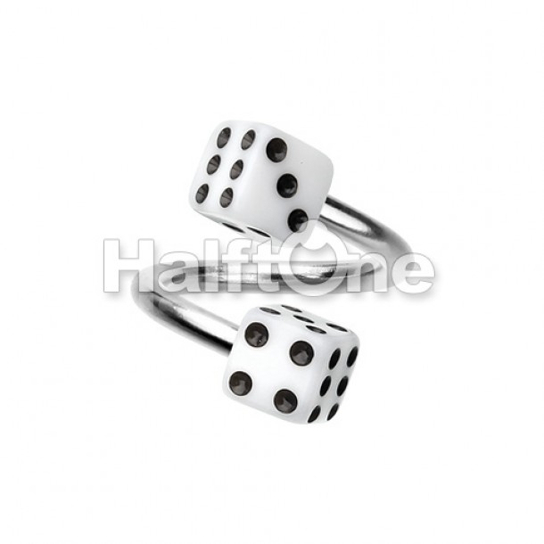 Double Dice Acrylic Twist Spiral Ring Double Dice Acrylic Twist Spiral Ring