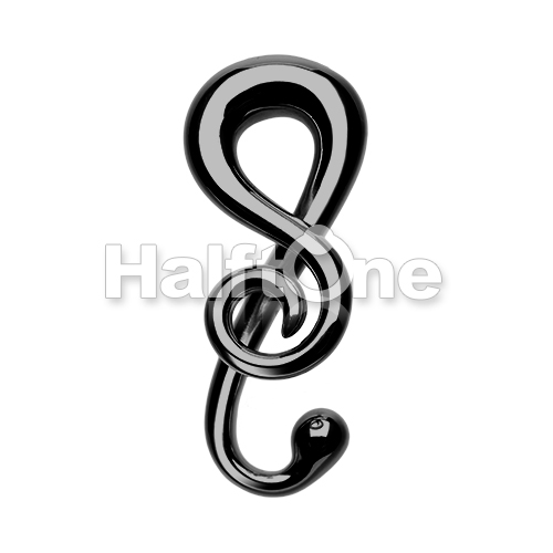 Music Note Treble Clef Steel Ear Gauge Spiral Hanging Taper
