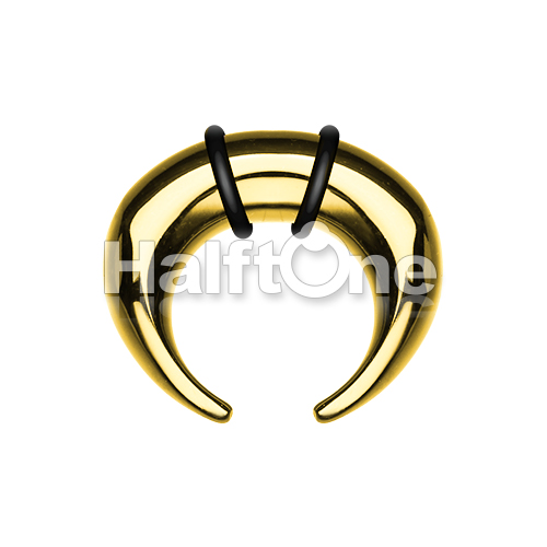 Gold Plated Pincher Steel Ear Gauge Buffalo Taper 