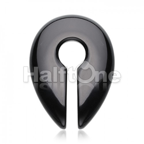 Black Agate Stone Keyhole Ear Weight Gauge Hanger