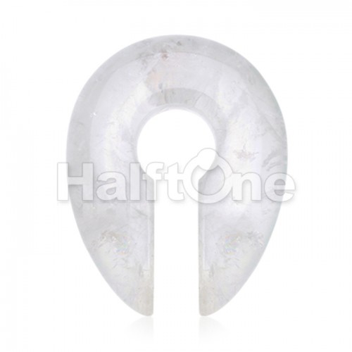 Clear Quartz Natural Stone Keyhole Ear Weight Gauge Hanger
