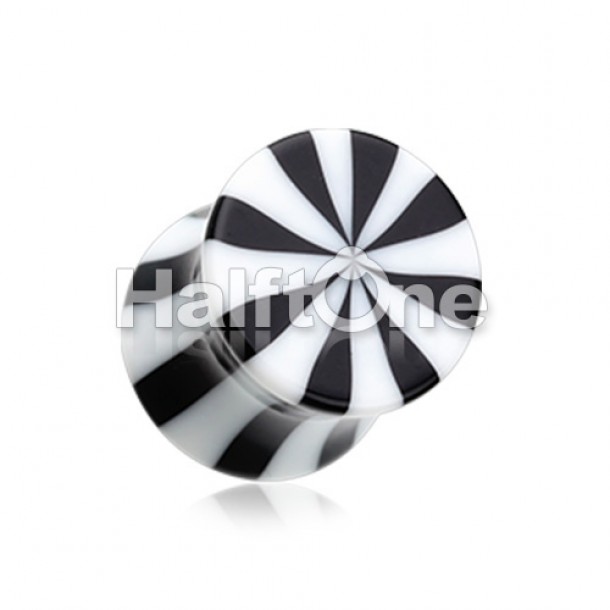 Beach Ball Pinstripe Acrylic Double Flared Ear Gauge Plug Beach Ball Pinstripe Acrylic Double Flared Ear Gauge Plug