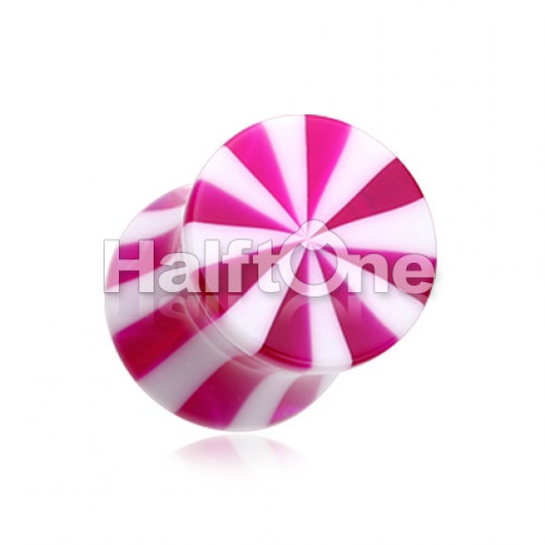 Beach Ball Pinstripe Acrylic Double Flared Ear Gauge Plug Beach Ball Pinstripe Acrylic Double Flared Ear Gauge Plug