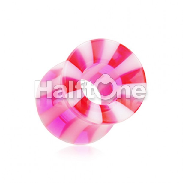 Beach Ball Pinstripe Acrylic Double Flared Tunnel Plug Beach Ball Pinstripe Acrylic Double Flared Tunnel Plug