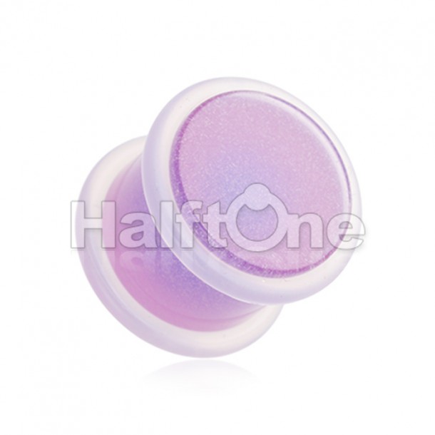 Lilac Purple Basic Acrylic Glow in the Dark No Flare Ear Gauge Plug