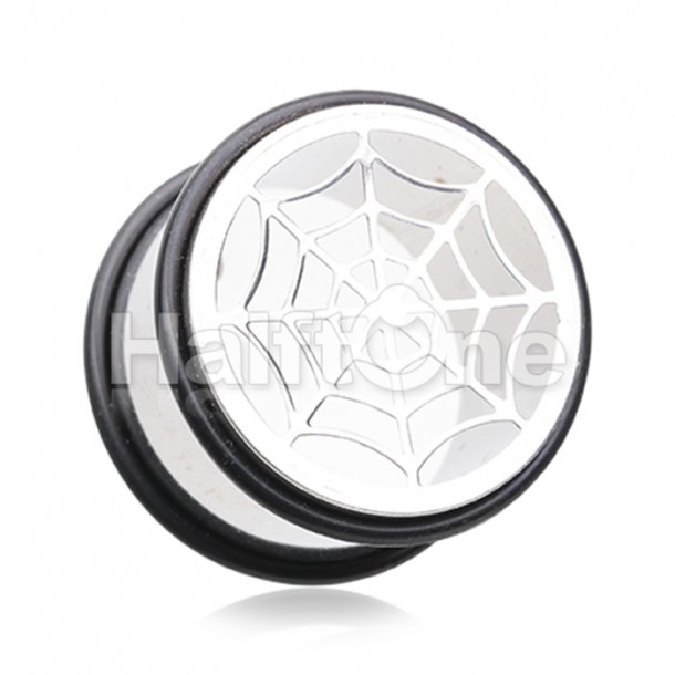 Spider Web Steel Double O-ring Ear Gauge Hollow Plug Spider Web Steel Double O-ring Ear Gauge Hollow Plug