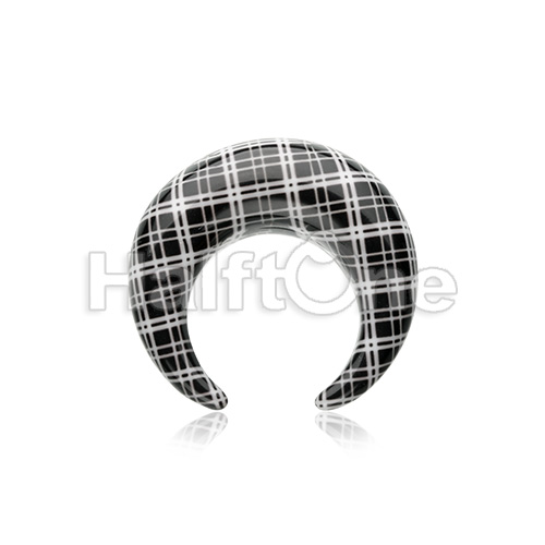 Classic Plaid Checker Acrylic Ear Gauge Buffalo Taper