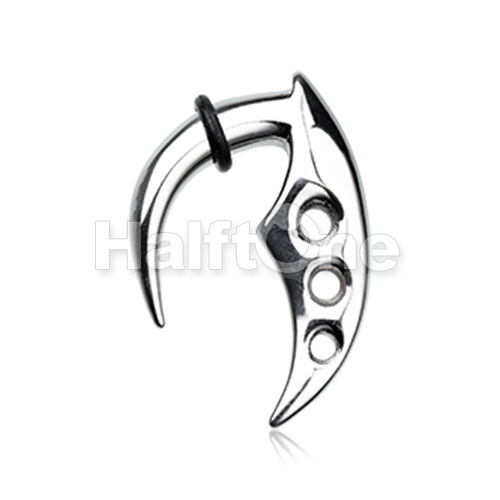 Grim Reaper Fang Steel Ear Gauge Hanging Taper