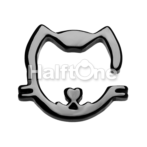 Black Cat Silhouette Acrylic Ear Gauge Hanger
