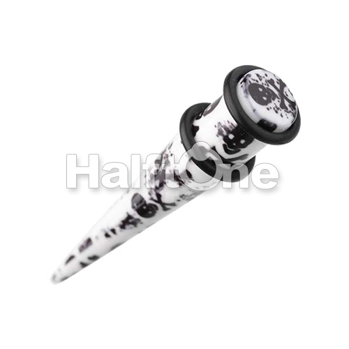 Pirate Skull Wrap Acrylic Ear Stretching Taper