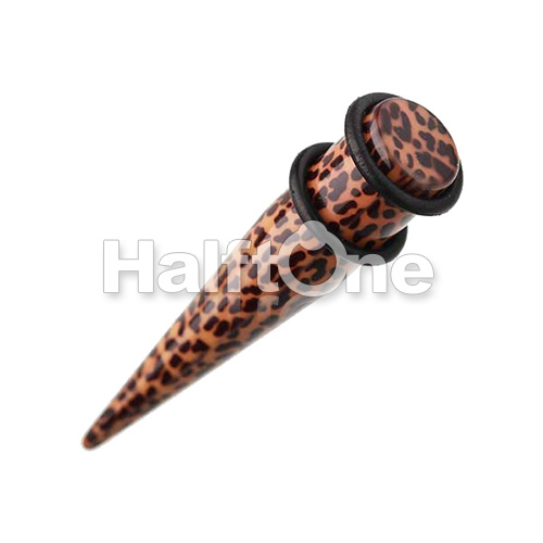 Leopard Funk Acrylic Ear Stretching Taper