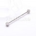 Pave Diamond Full Dome Cluster Industrial Barbell