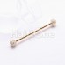 Golden Pave Diamond Full Dome Cluster Industrial Barbell