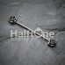 Double Rose Flower Industrial Barbell