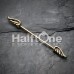 Golden Fallen Angel Winged Out Industrial Barbell