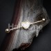 Golden Simple Opal Heart Inlay Industrial Barbell