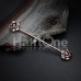 Rose Gold Double Rose Flower Industrial Barbell