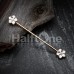 Golden Plumeria Petal Flower Industrial Barbell