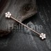 Rose Gold Plumeria Petal Flower Industrial Barbell