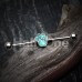 Animal Lover Opal Paw Print Industrial Barbell