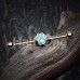 Golden Animal Lover Opal Paw Print Industrial Barbell