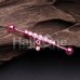 Colored Dazzling Gem Row Dangle Industrial Barbell