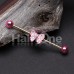 Golden Dainty Bow-Tie Sparkle Industrial Barbell