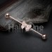 Rose Gold Dainty Bow-Tie Sparkle Industrial Barbell