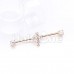Golden Cubic CZ Bling Cross Prong Set Industrial Barbell