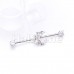 Cubic CZ Bling Celestial Moon Star Prong Set Industrial Barbell