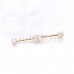 Golden Cubic CZ Bling Baguette Zig-Zag Prong Set Industrial Barbell