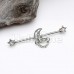 Iridescent Celestial Moon Star Chain Dangle Industrial Barbell