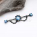 Darkness Opal Chain Dangle Industrial Barbell