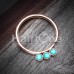 Triple Opal Inlay Bendable Twist Hoop Ring