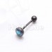 Black Opal Sparkle Barbell Tongue Ring