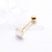 Golden Multi-Sprinkle Dot Multi Gem Barbell Tongue Ring