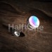 Synthetic Moonstone Illumilating Barbell Tongue Ring