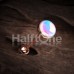 Rose Gold Synthetic Moonstone Illumilating Barbell Tongue Ring