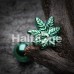 Colorline PVD Marijuana Cannabis Pot Leaf Top Steel Barbell Tongue Ring