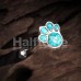 Animal Lover Paw Print Barbell Tongue Ring